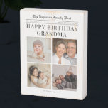 Wood Box Birthday Photo Collage for Grandma<br><div class="desc">This charming Newspaper-Style wood photo block brings a fun, nostalgic twist to their birthday celebrations. Ideal for Grandmother or any recipient, simply customize the name of your choosing! All text and images are fully customizable and easy for you to edit. Designed to resemble a vintage newspaper, it features personalized headlines...</div>