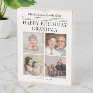 Wood Box Birthday Photo Collage for Grandma