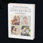 Wood Box Birthday Photo Collage for Grandpa<br><div class="desc">This charming Newspaper-Style wood photo block brings a fun, nostalgic twist to their birthday celebrations. Ideal for Grandad or any recipient, simply customize the name of your choosing! All text and images are fully customizable and easy for you to edit. Designed to resemble a vintage newspaper, it features personalized headlines...</div>