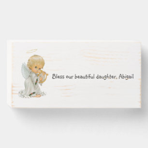 Wood Box Sign, Angel, Bless our Beautiful Daughter