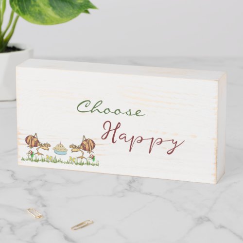 Wood Box Sign Apple Pie Choose Happy Ants 