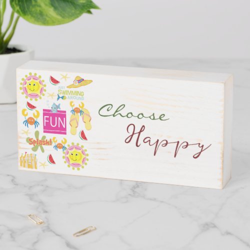 Wood Box Sign Choose Happy Beach House