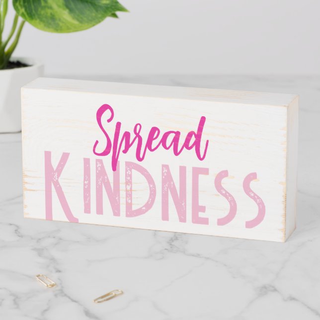 Wood Box Sign, Cute Spread Kindness (In Situ Horizontal)