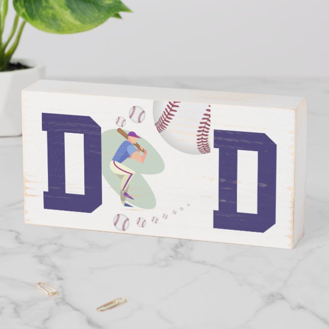 Wood Box Sign, Dad Baseball Sports (In Situ Horizontal)