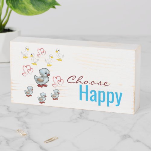 Wood Box Sign Duck Choose Happy Bath