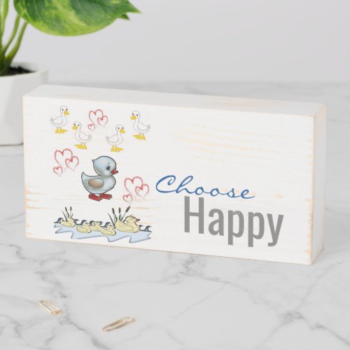 Wood Box Sign Duck Choose Happy Bath