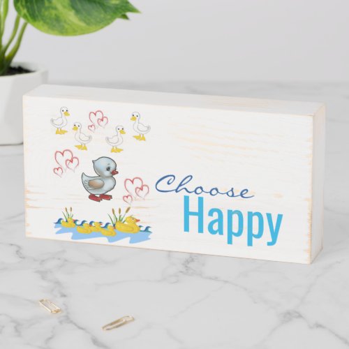 Wood Box Sign Duck Choose Happy Bath