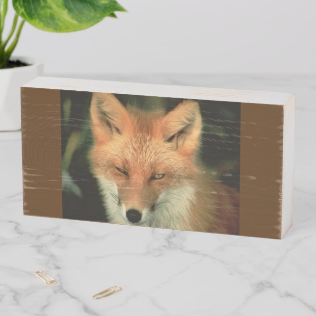 Wood Box Sign, Foxy Fox (In Situ Horizontal)