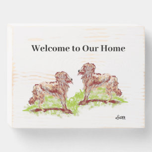 Wood Box Sign : Irish Setters Welcome to Our Home