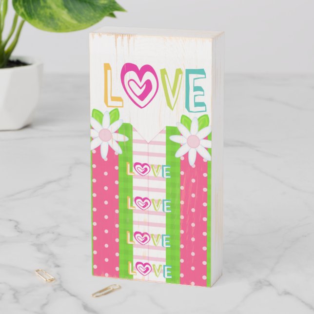 Wood Box Sign, Love  (In Situ Vertical)