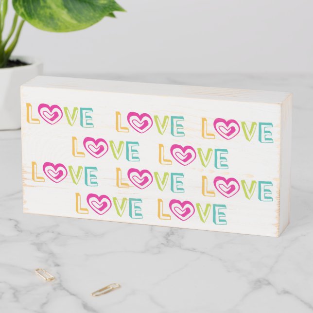 Wood Box Sign, Love (In Situ Horizontal)