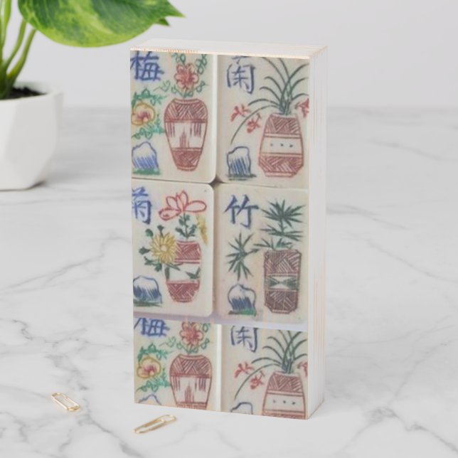 Wood Box Sign, Mahjong (In Situ Vertical)