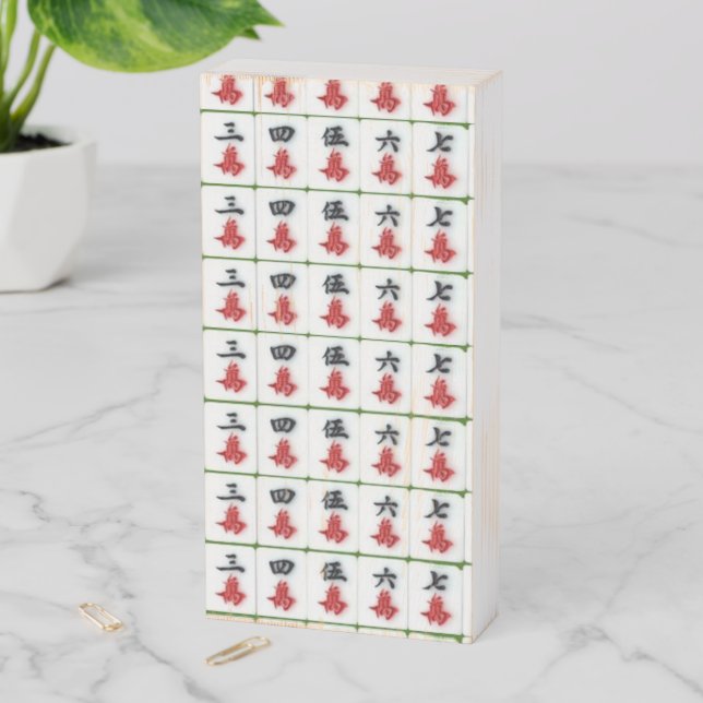 Wood Box Sign, Mahjong (In Situ Vertical)