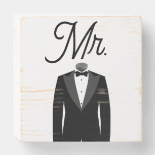 Wood Box Sign - Mr. Husband Tuxedo