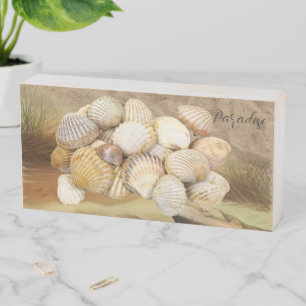 Wood Box Sign, Ocean Shells Beach House StonesSand