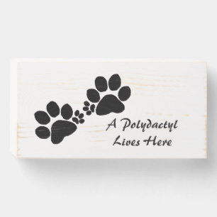 Wood Box Sign - Polydactyl Lives Here