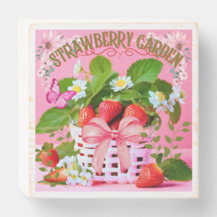 Wood Box Sign Strawberry Garden