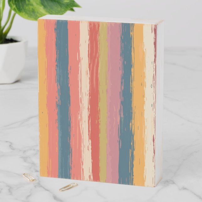 Wood Box Sign - striped pattern (In Situ Vertical)