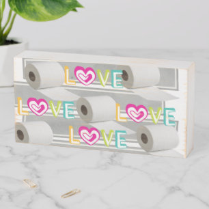Wood Box Sign, Toilet Paper Love 