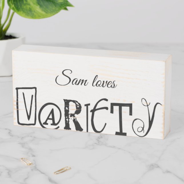 Wood Box Sign, Variety  (In Situ Horizontal)