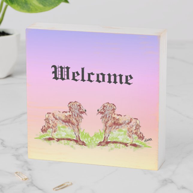 Wood Box Sign : Welcome (In Situ Horizontal)