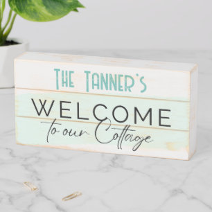 Wood Box Sign - Welcome to our Cottage -Add Name