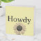Wood box sign with Howdy greeting and sunflower