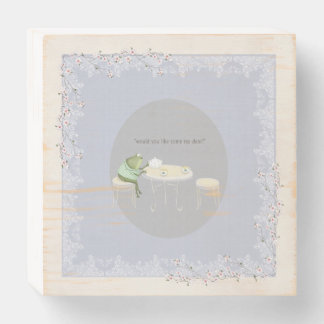 Wood box sign- "'would you like some tea?"
