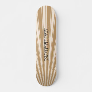 Wood brown Color Stripe Funky Pattern Skateboard