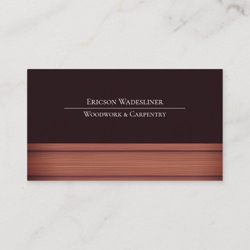 Wood Brown Woodworking Carpenter Business Card