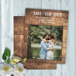 Wood Budget Save The Date Photo Announcements Flyer at Zazzle