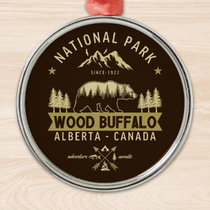 Wood Buffalo National Park Rustic Landscape Metal Ornament