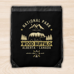 Wood Buffalo National Park Vintage Bear Drawstring Bag