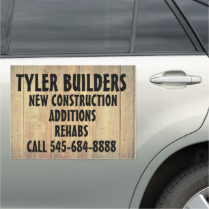 WOOD BUILDER CUSTOM BIG BUSINESS CAR MAGNET