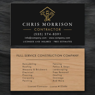 Wood Building Home Improvement Business Card