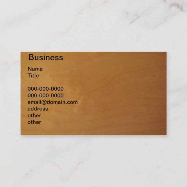 Wood - burl business card (Front)