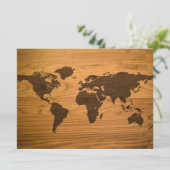 Wood Burned World Map (Standing Front)