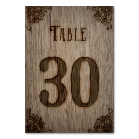 Wood Burning Rustic Table Numbers 130
