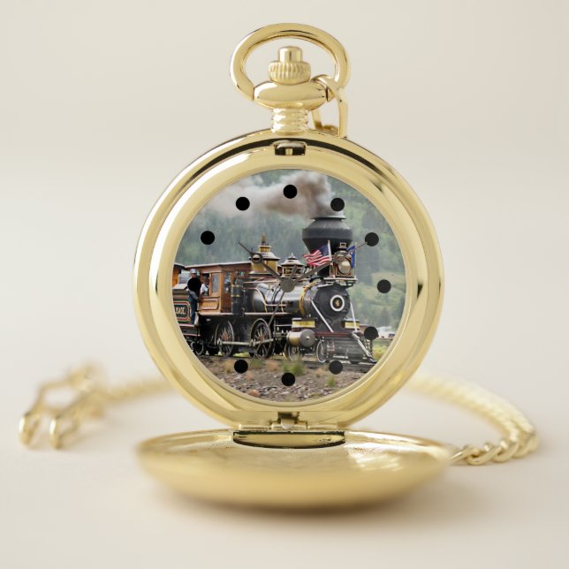 Wood burning Steam Locomotive Pocket Watch (Inside)