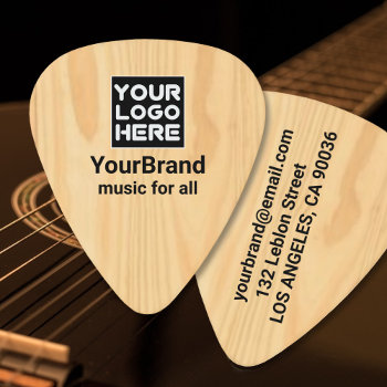 Wood Business Brand Company Band Name Promotional Guitar Pick by mixedworld at Zazzle