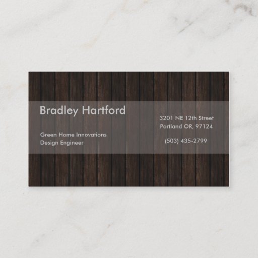 Customizable Wood Business Card