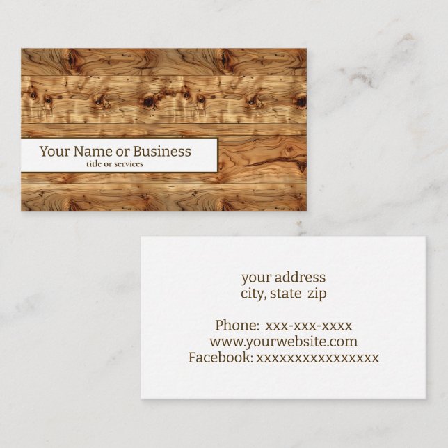 Wood  business card (Front/Back)