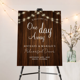 Wood Calligraphy The Night Before Rehearsal Dinner Foam Board