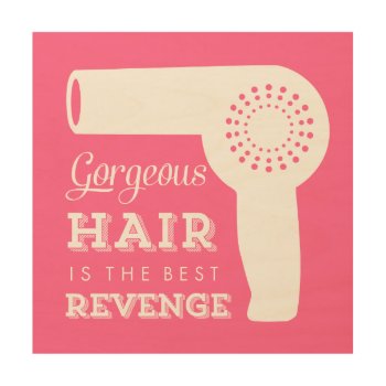 Wood Canvas Retro Hairdryer Print - Pink by charmingink at Zazzle