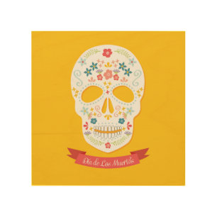 Wood Canvas Sugar Skull art print