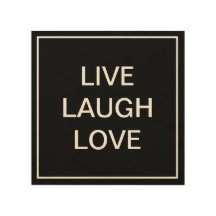 Wood canvas with inspirational quote | Live laugh
