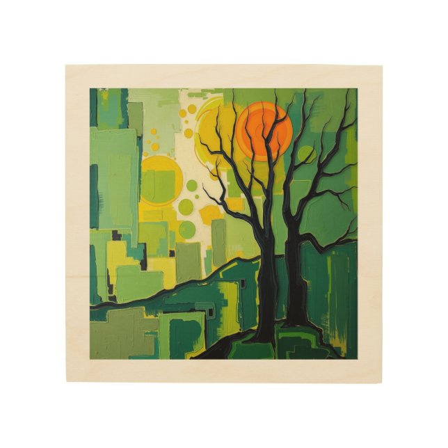 Wood canvas with Spring Landscape (Front)