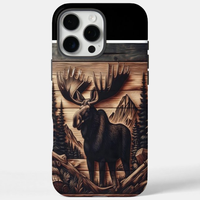 Wood carved Moose in the Wild Case-Mate iPhone Case (Back)