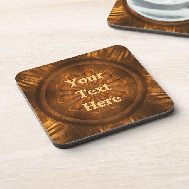 Wood Carving Beverage Coaster (Left Side)