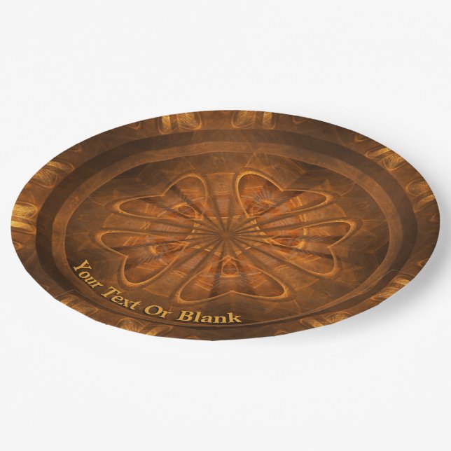 Wood Carving Paper Plates (Angled)